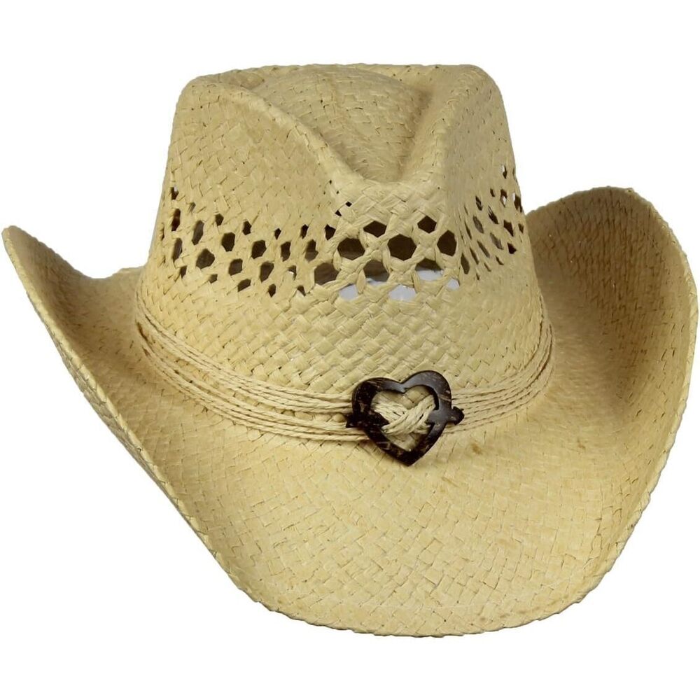 9561 Natural Women's Cowboy Hat With Heart